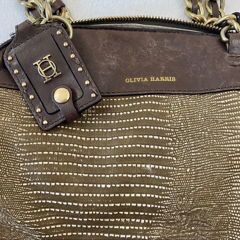 Olivia Harris Brown Leather Shoulder Bag - Picture 4 of 7